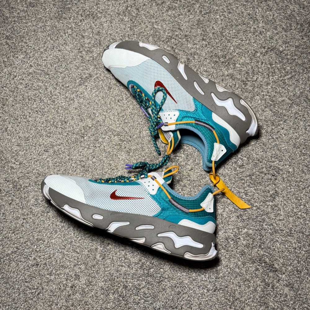 Nike React Live Mens White Teal Grey Sneakers DC6729-991 Size 14 rare
